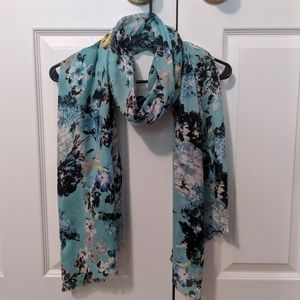 Blue/green floral scarf